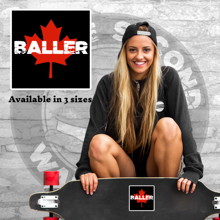 Canadian Baller Sticker white lettering