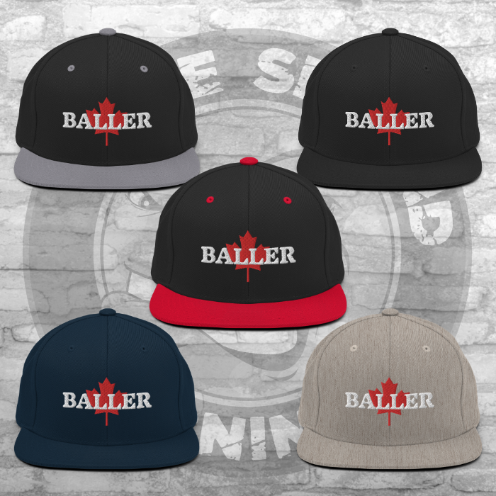 White Canadian Baller Classic Snapback Available colours