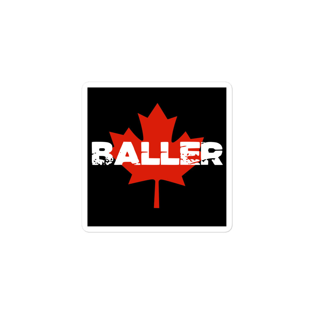 Canadian Baller Sticker 3x3 white lettering