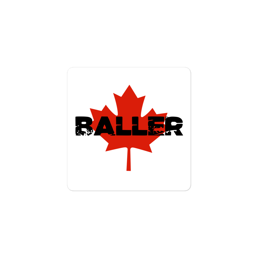 Canadian Baller Sticker black lettering3x3