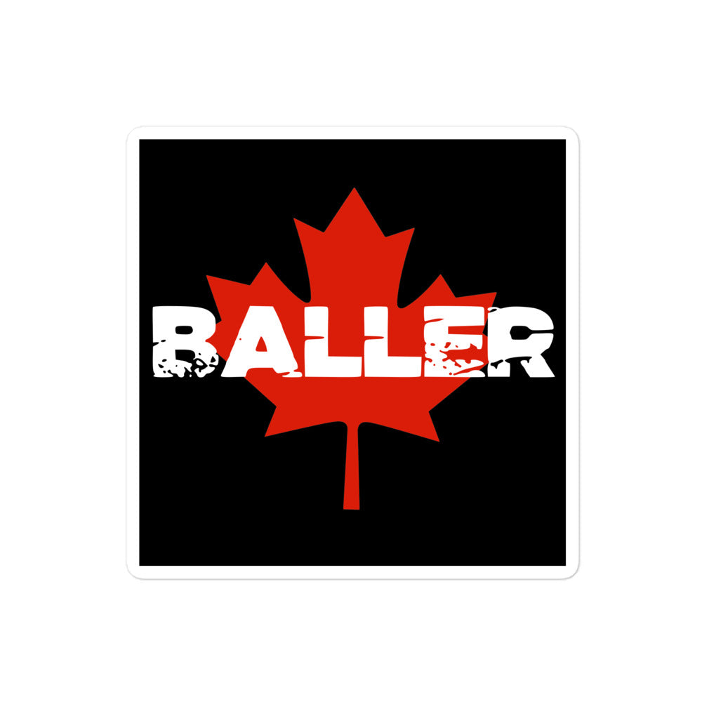 Canadian Baller Sticker 4x4 White Lettering