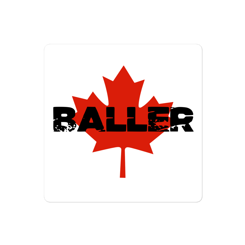 Canadian Baller Sticker black lettering 4x4